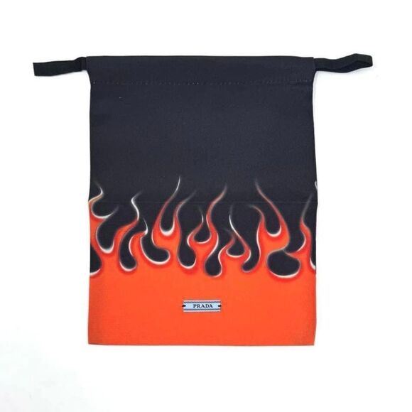 PRADA Flame Drawstring Dust Bag in Orange/Black￨(Size 7.5" x 9") - Picture 1 of 8